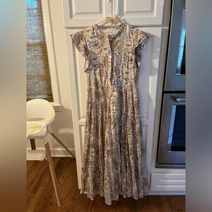 KARLIE Floral Tiered Midi Dress